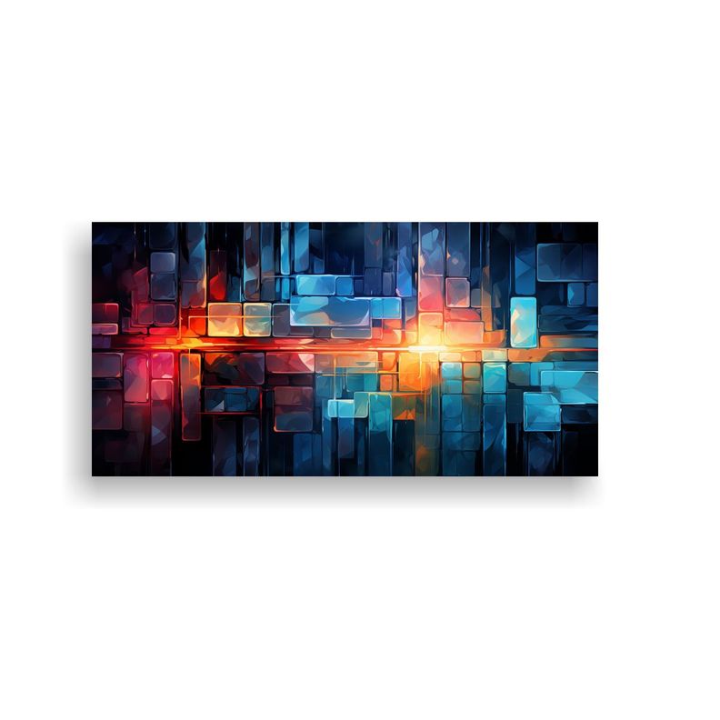 Cuadro Abstracto Moderno Con Diseño AI En Forma 120x60cm-0