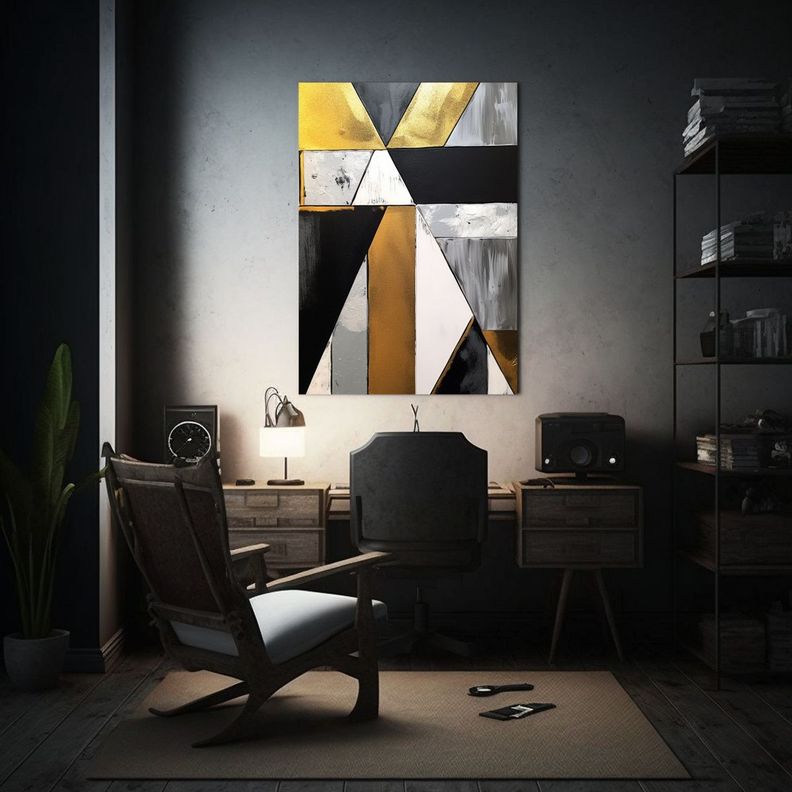 1 Cuadro Inspiración Alegría Marco De Oro Negro 40x50cm-2