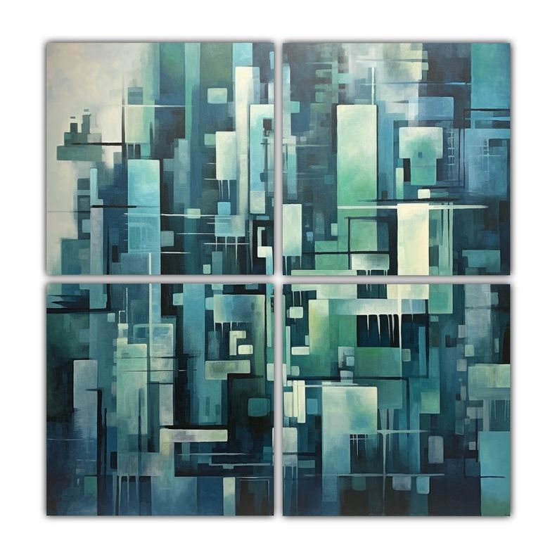 Cuadros Abstractos Coloridos De Nueva York De 60x60 Cm