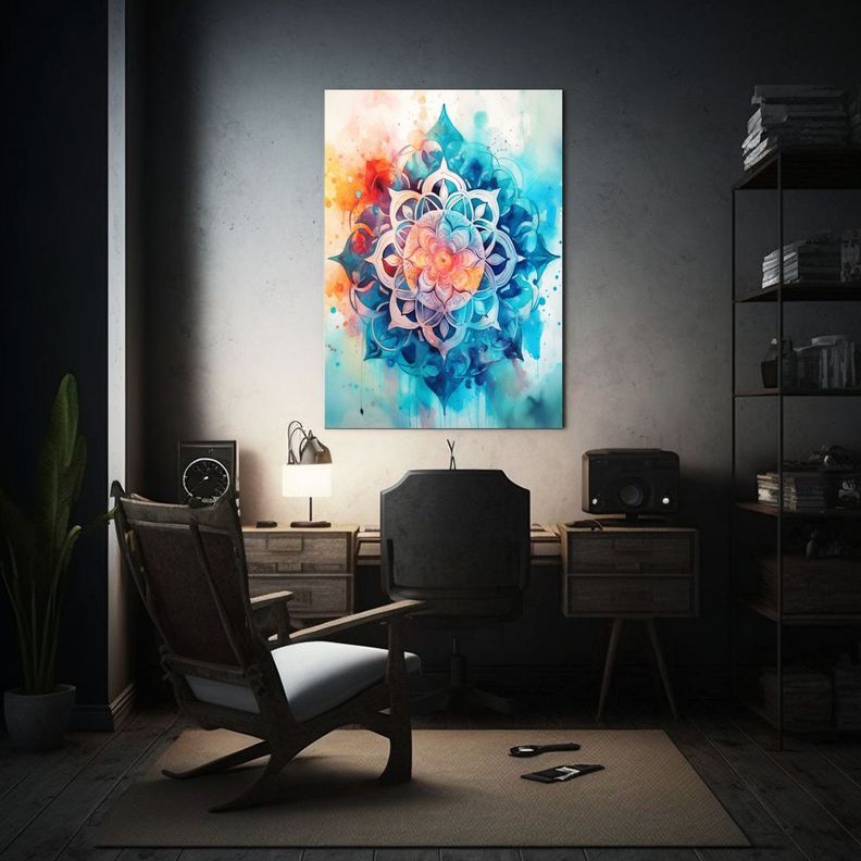 Pintura De Pared Abstracta Elegante Mandala 20x30cm-2