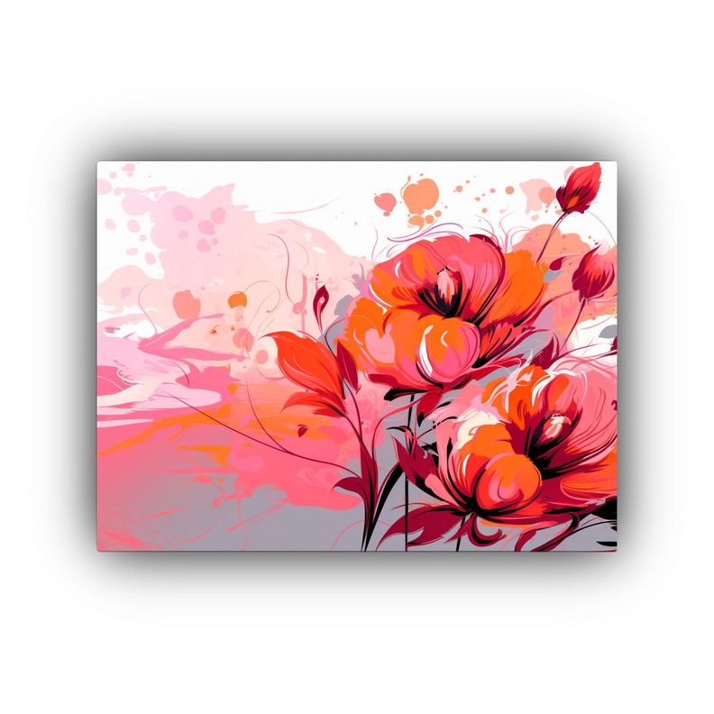 Cuadro Moderno En Colores Naranja Y Rosa, Estilo 50x40cm