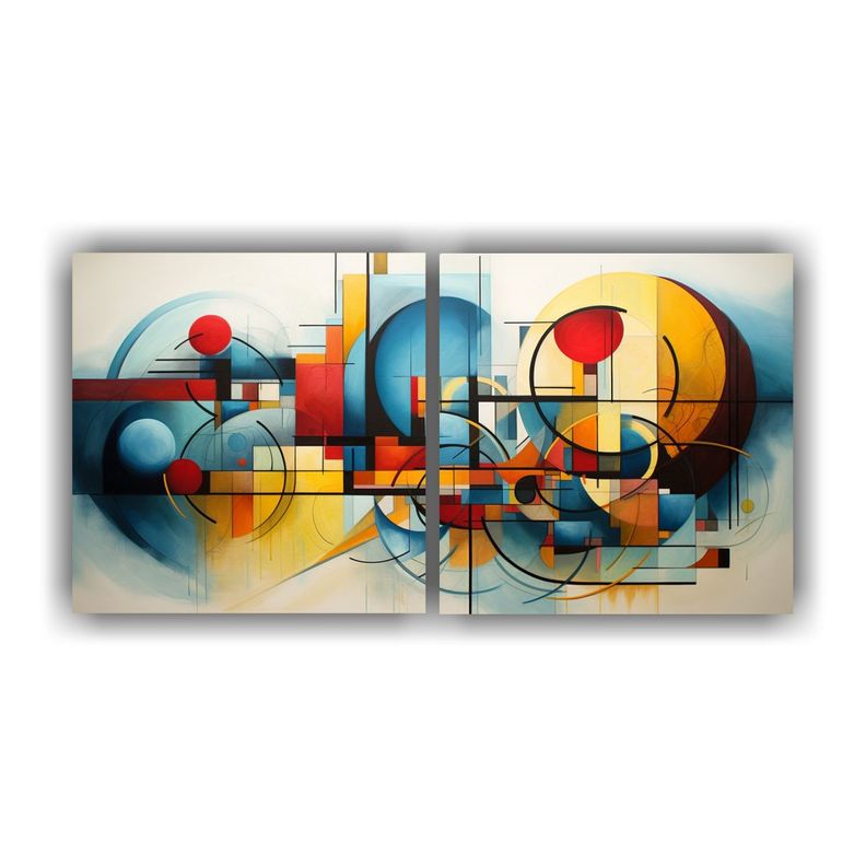 Cuadros Abstractos Online Set 2 Cuadro Impreso 100x50 Cm-0