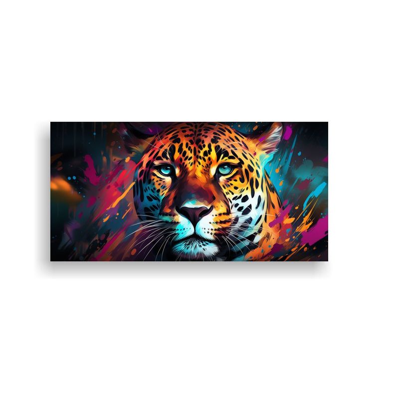 Cuadro Jaguar En Estilo Pintura Al Estilo Óleo 100x50cm-0