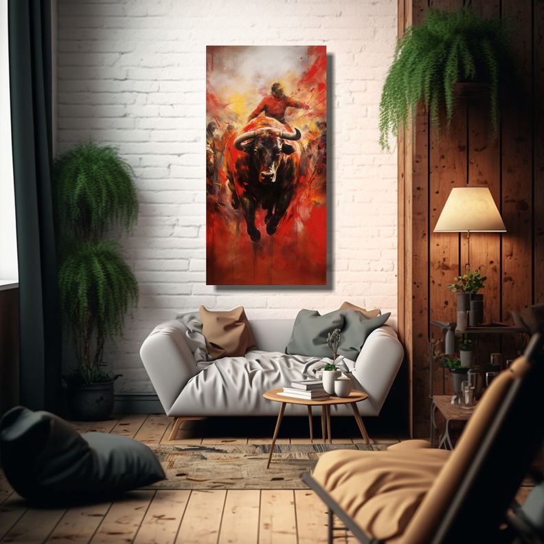 Cuadro Abstracto En Bastidor: Movimiento 80x160cm-2