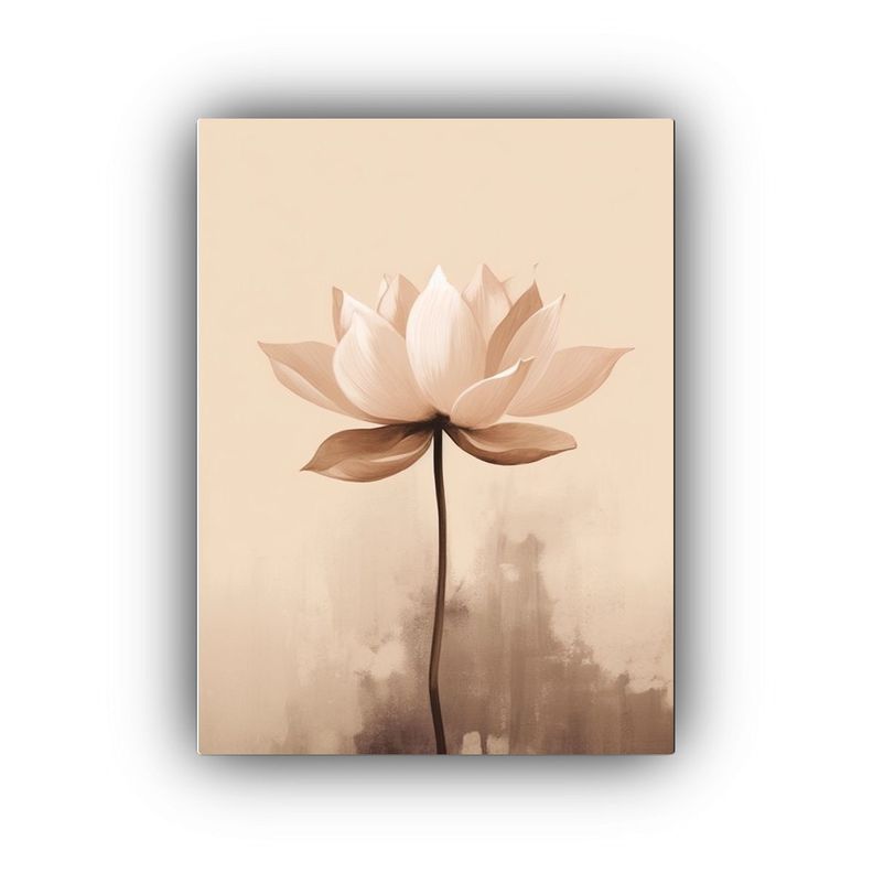 Cuadro Minimalista De Flor De Loto En Colores 50x75cm-0