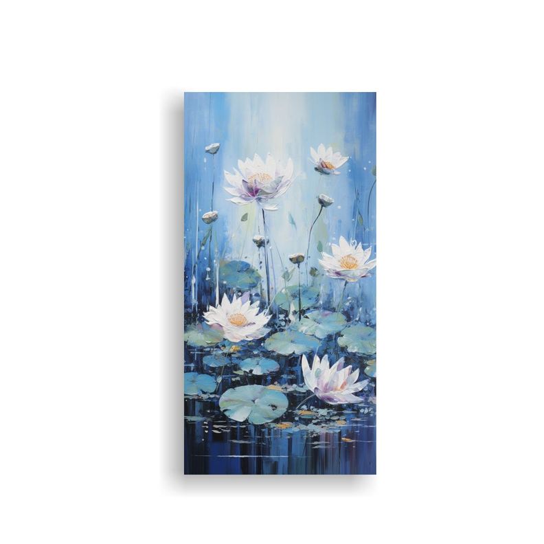 Arte De Pared Tonos Impresionante Pintura De Loto 30x60cm-0