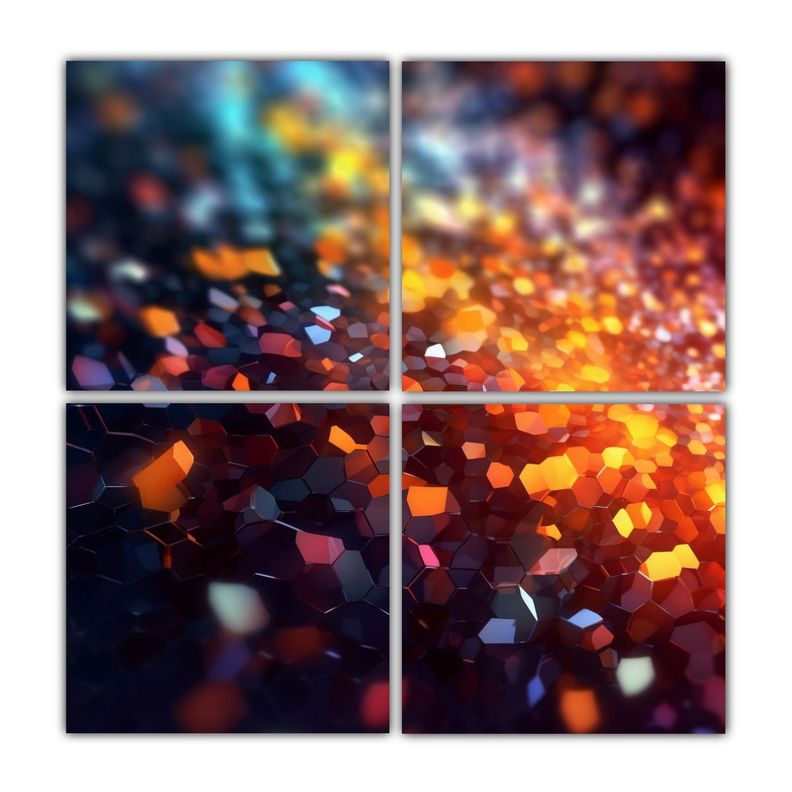 Cuatro Composicion Creativa Abstracta: Hermoso 80x80 Cm