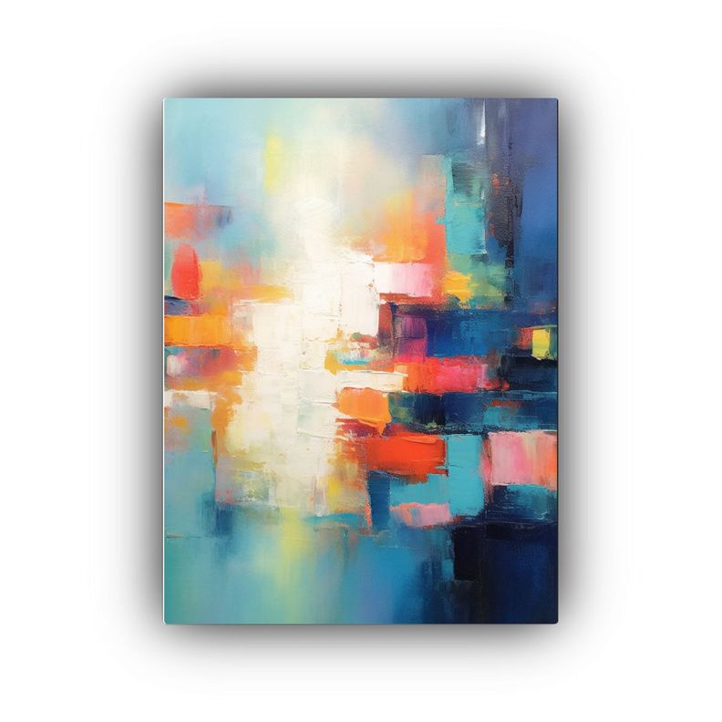 Cuadro Abstracto Llamativo Estilo Galería Pintura Al óleo  80x120cm-0