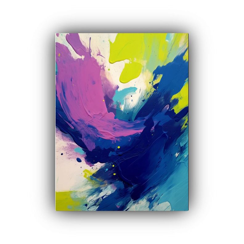 Pintura Abstracta Al óleo Con Pinceladas Fuertes 50x65cm-0