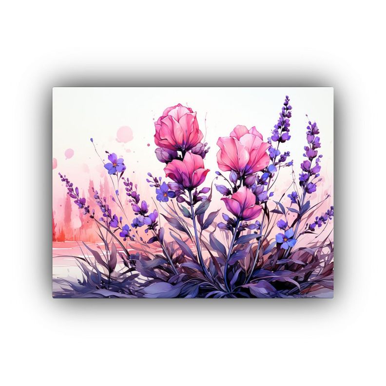 Cuadro Tonos Únicos Lavanda Hierbas En Colores Rosa Atmosfe 60x40cm-0
