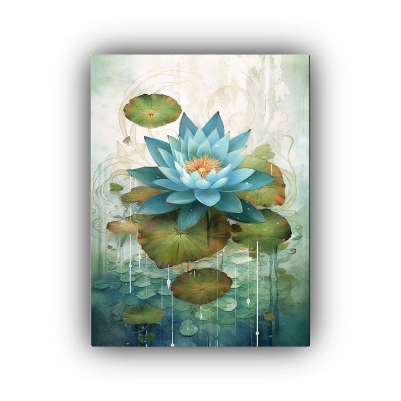 Cuadro Tela Sublimada Símbolo De La Flor De Loto 20x30cm-0