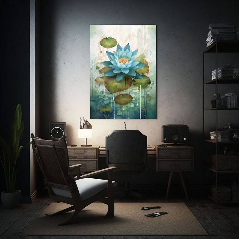 Cuadro Tela Sublimada Símbolo De La Flor De Loto 20x30cm-2