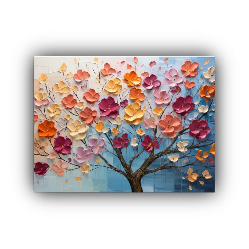 Cuadro En Lienzo De Flores De Tilo Arcoíris Para Decoració 75x50cm-0
