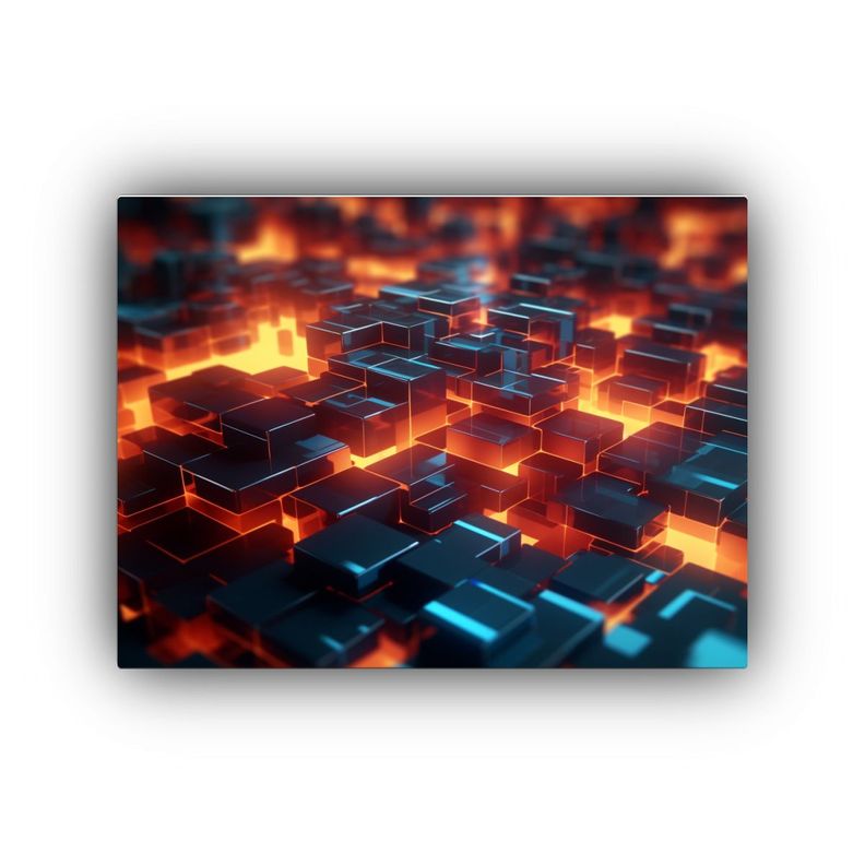 Cuadro Abstracto 3D Tecnología Moderna Fondo 8k 30x20cm-0