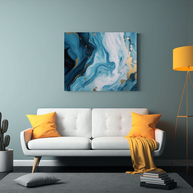 Fondo Textura Minimalista Pintura Derramada Celeste Plano 75x50cm-2