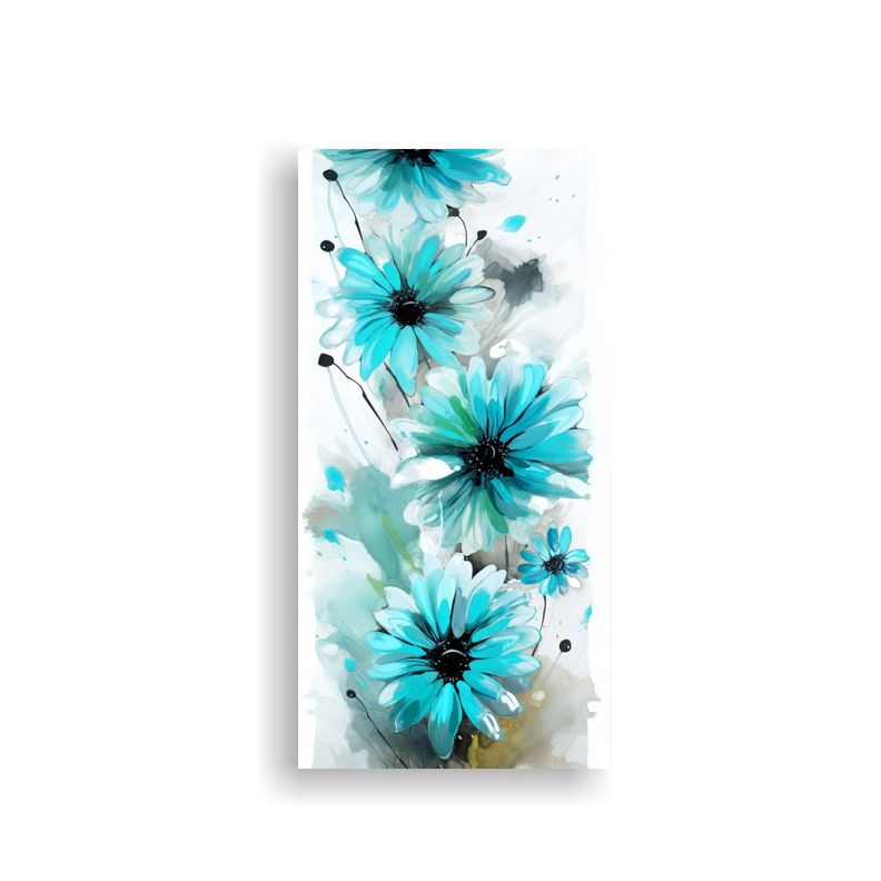 Cuadro Abstracto De Flores Margaritas En Colores 70x140cm-0