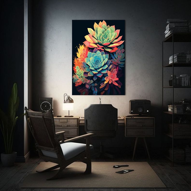 Cuadro Decorativo De Una Planta Suculenta 20x30cm-2