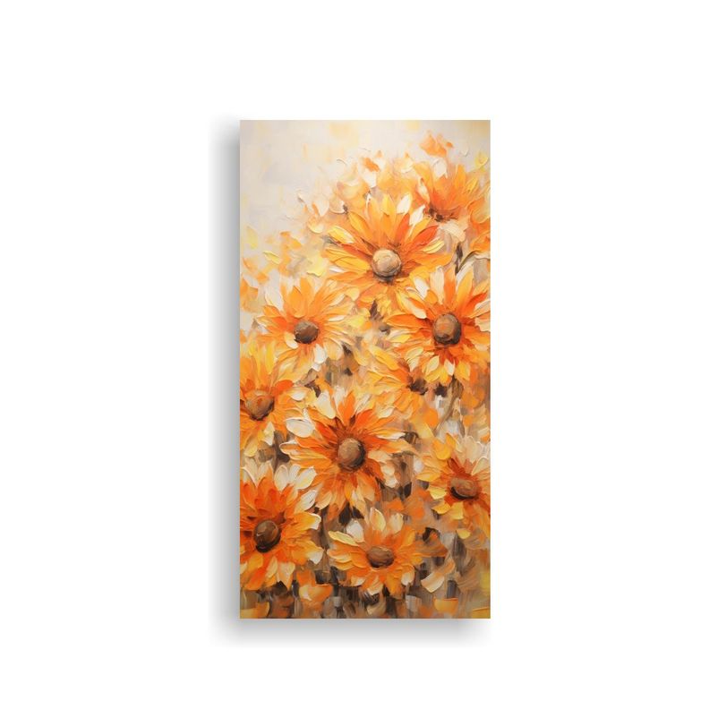 Cuadro Lienzo Composición Simetría Girasoles 50x100cm-0