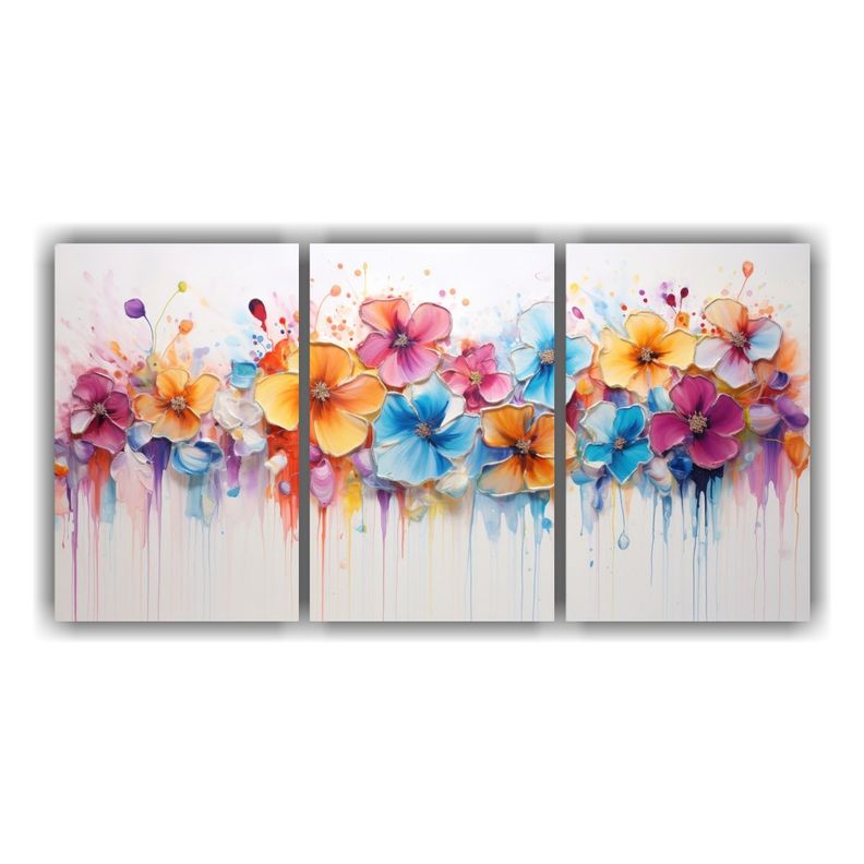 Pintura Acrílica Enigmática En Lienzo Blanco 90x45 Cm-0