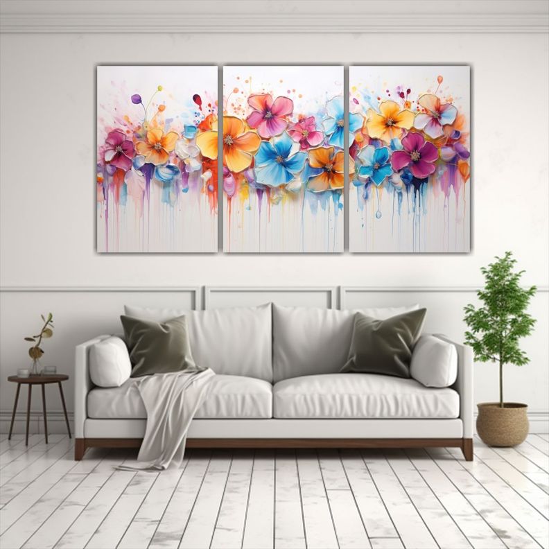 Pintura Acrílica Enigmática En Lienzo Blanco 90x45 Cm-2