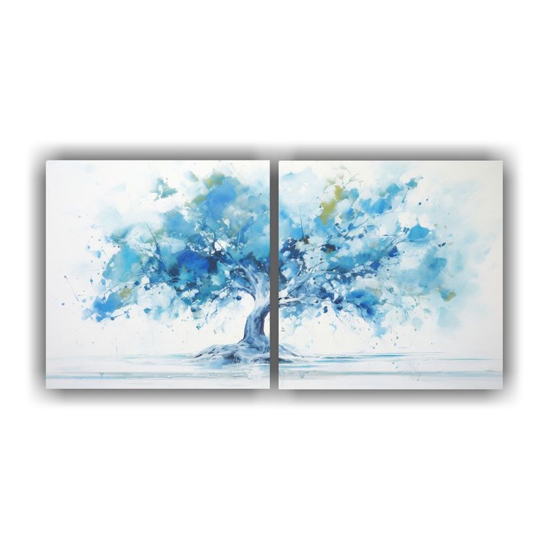 2 Cuadros De Arte Moderno De Culturar Un Árbol 120x60 Cm-0
