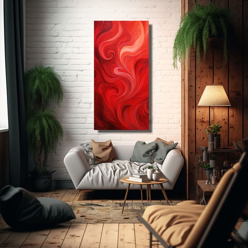 Cuadro Abstracto Para Sala Con Patrones Giratorios 40x80cm-2