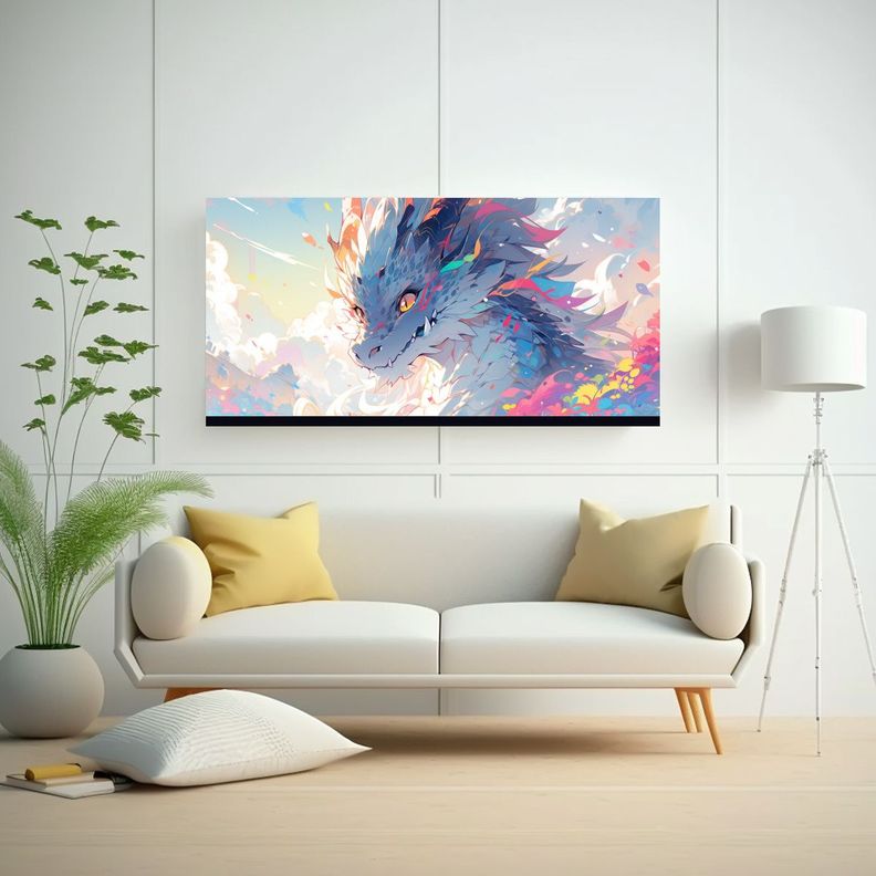 Pinturas Decorativas De Dragón En Colores Arcoír 40x20cm-2