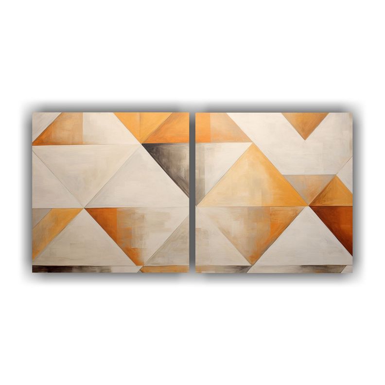Pintura Al óleo En Lienzo Estilo Lig, Triángulo 60x30 Cm-0