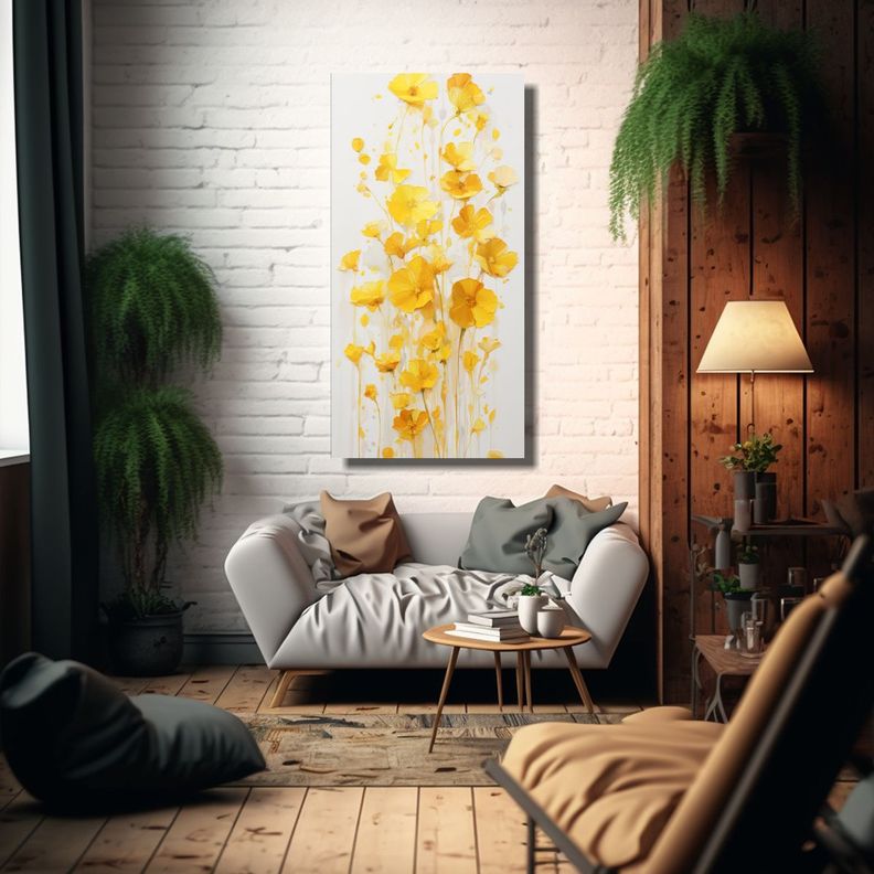 Pintura Acrílica Fluida Sobre Lienzo Blanco 30x60cm-2