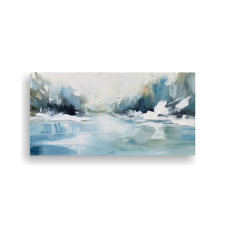 Pintura Abstracta En Estilo óleo Con Pinceladas 60x30cm-0