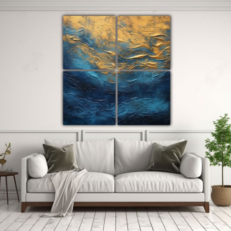 Pintura Acrílica De Textura Simple En Lienzo De 160x160 Cm-2