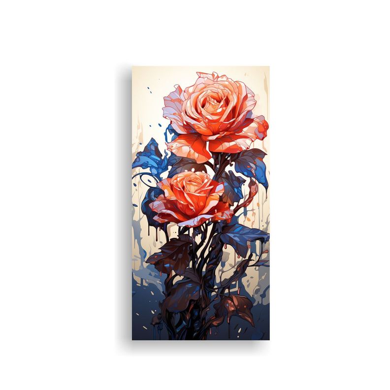 Cuadro Lienzo Duradero A Melting Rose Estilo Plano 40x80cm-0