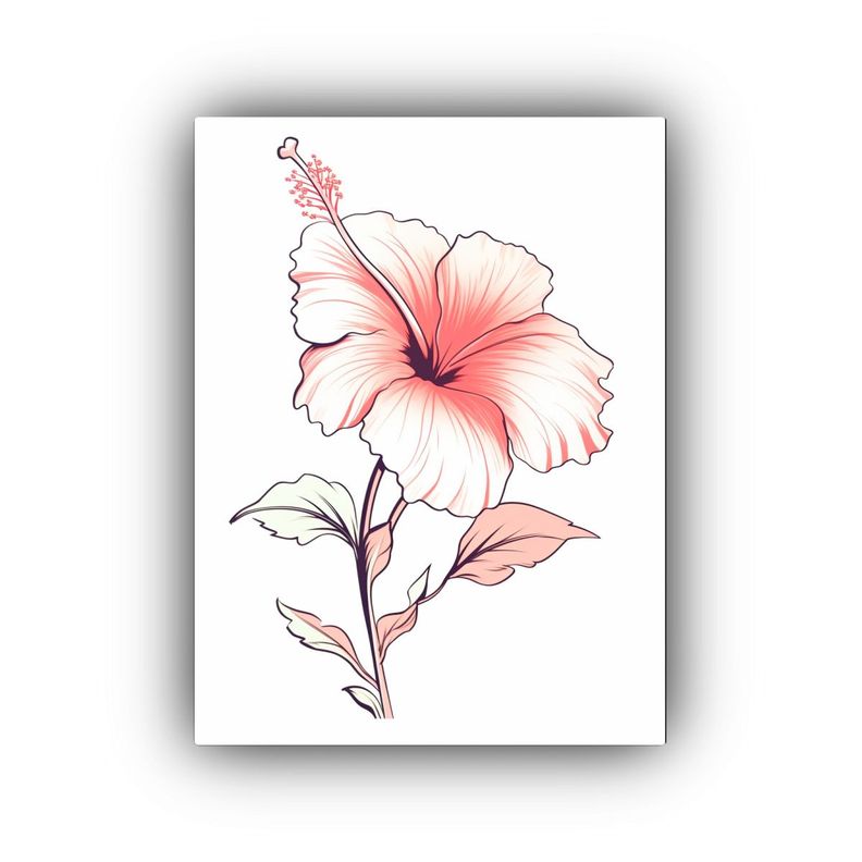 Arte De Pared De Hibiscus Flor Clip Art Lápices 80x120cm-0