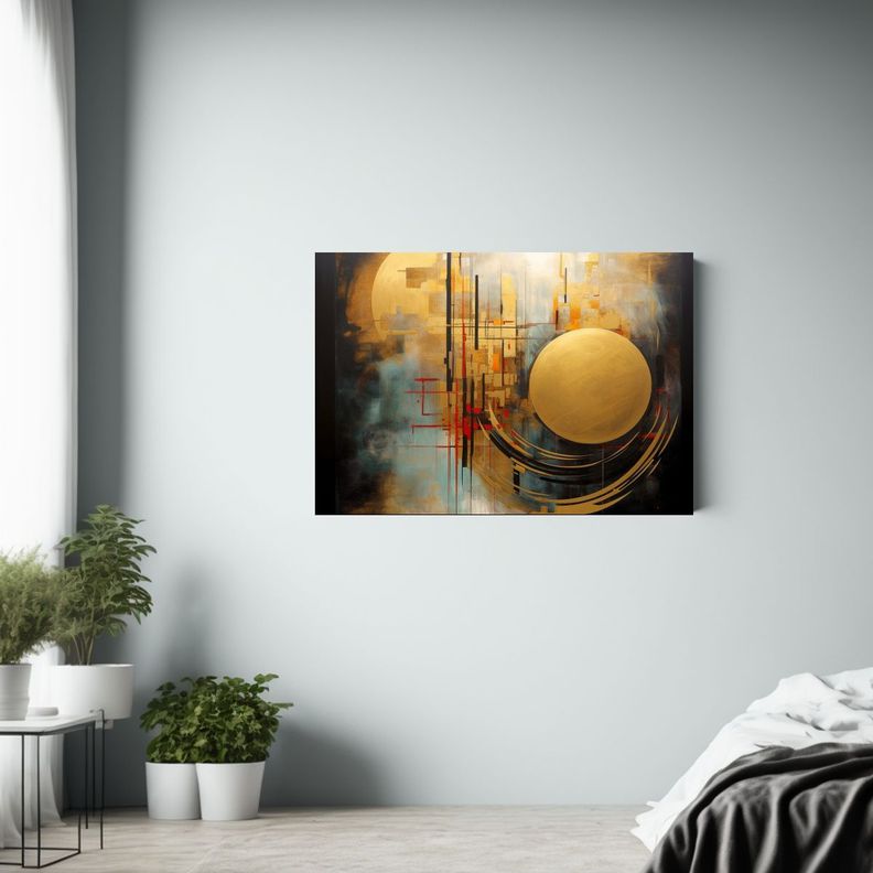 Pintura Abstracta Contemporánea En óleo Estereográfico En 90x60cm-2