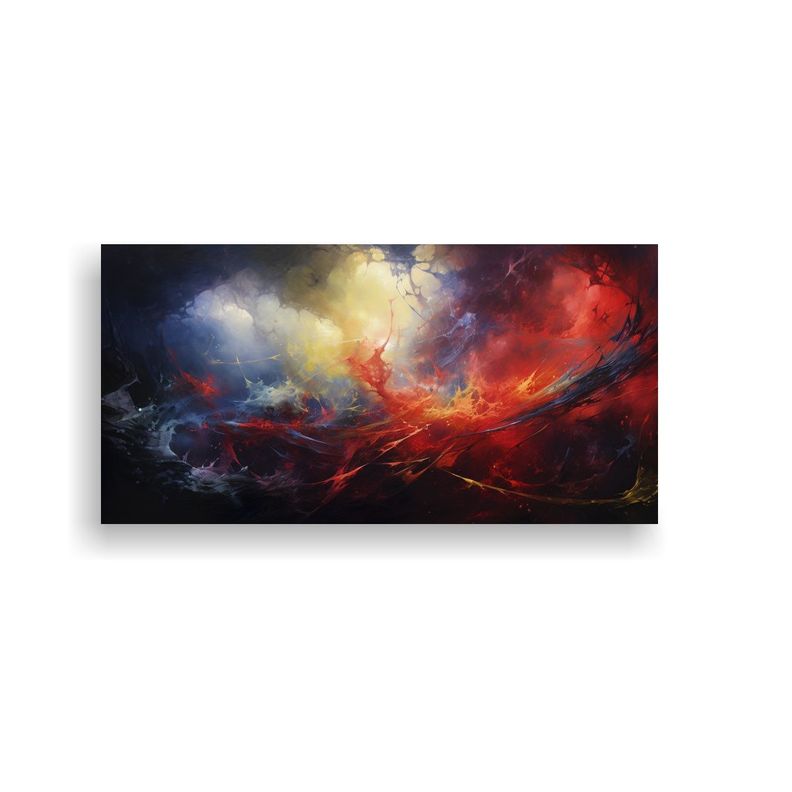 Pintura Abstracta Al Estilo óleo Detallada 40x20cm-0