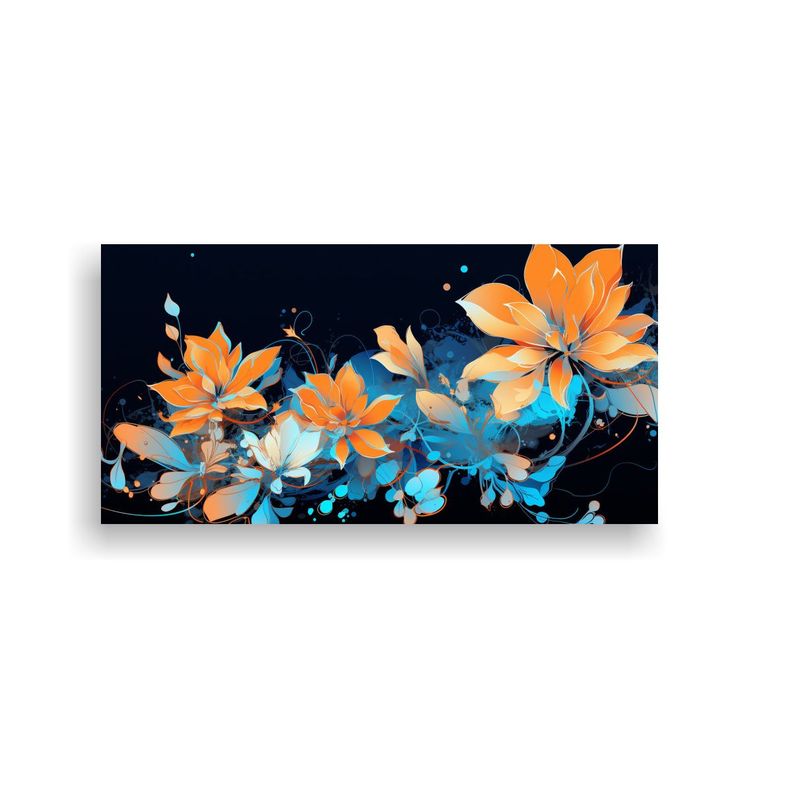 Pintura Temática De Suculentas En Tonos Naranja 120x60cm-0