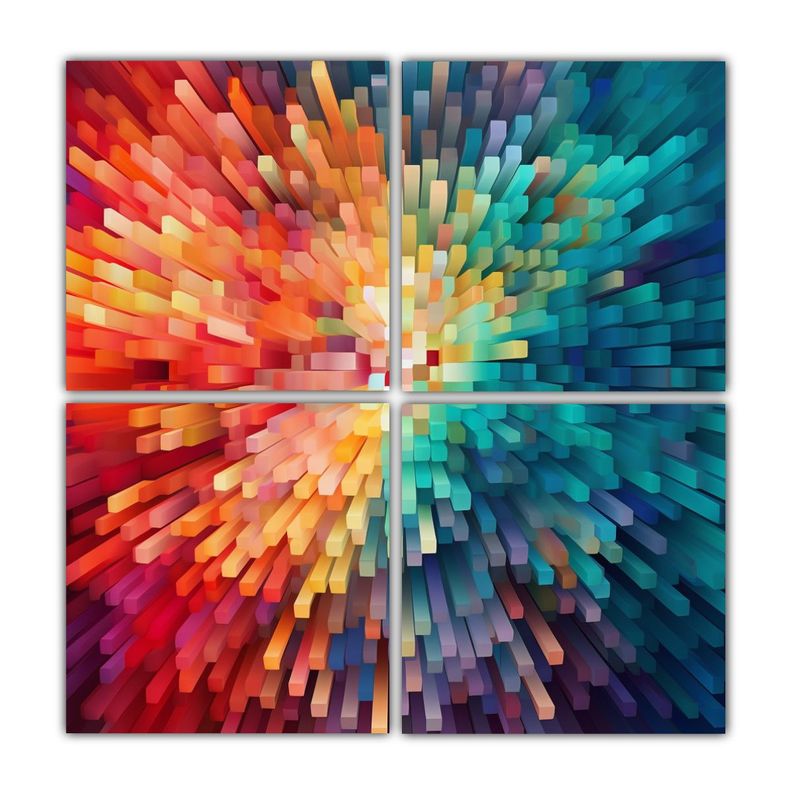 4 Lienzos Inspirador Living Abstract Multi Color 180x180 Cm-0