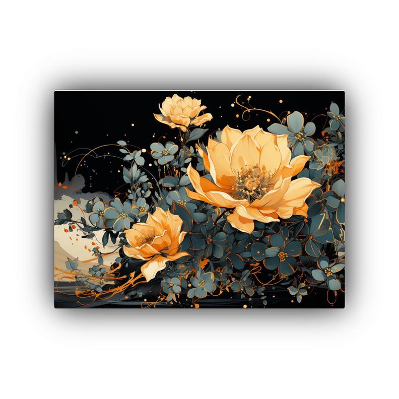 Pinturas De Decoración: Cactus En Dorado Y Negro 30x20cm-0