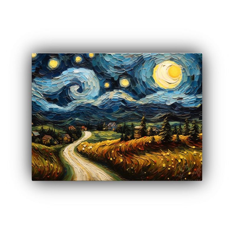 Pintura óleo Paisaje Inglés Campo En Baño 65x50cm-0
