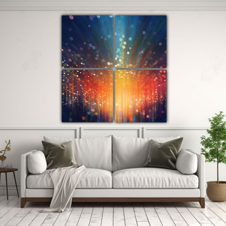 Cuadro Decorativo Abstracto Mágico Con Luces 180x180 Cm-2