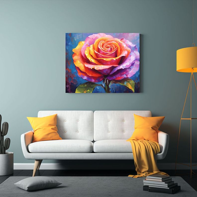 Cuadro Forma Surrealista Lynn Pintura Al óleo Rosa Del Arco 30x20cm-2