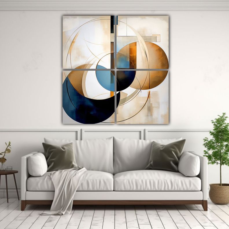 Arte Abstracto Que Imagina La Armonía De Colores 80x80 Cm-2
