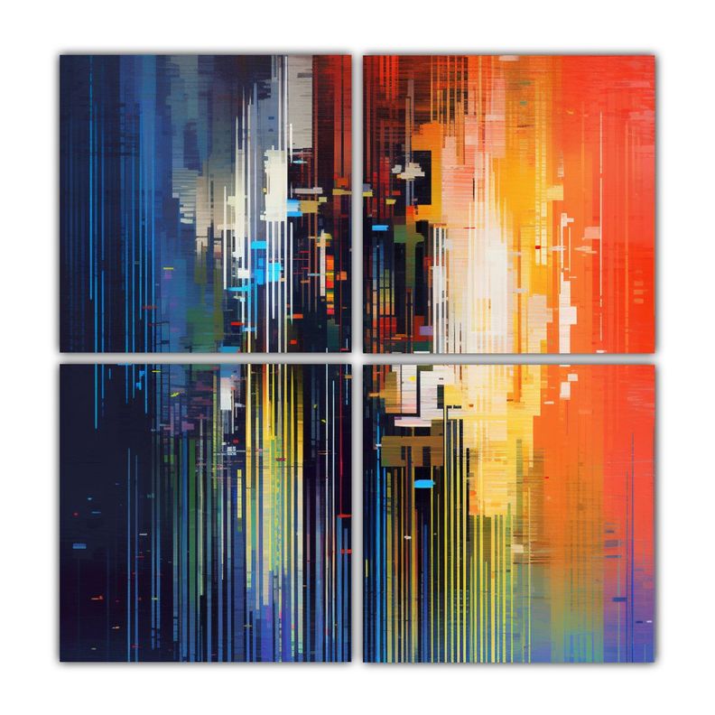 Cuadros Digitales Abstractos Con Efecto Glitch 100x100 Cm-0