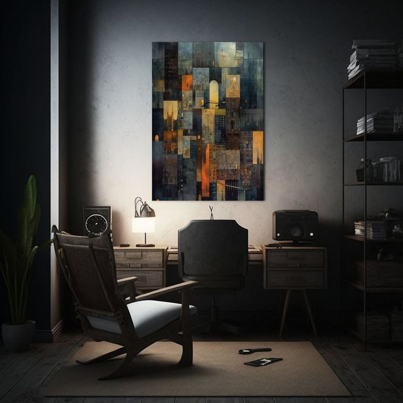 Cuadro Conceptual Con Cuadrícula De Marcos Arte 80x120cm-2