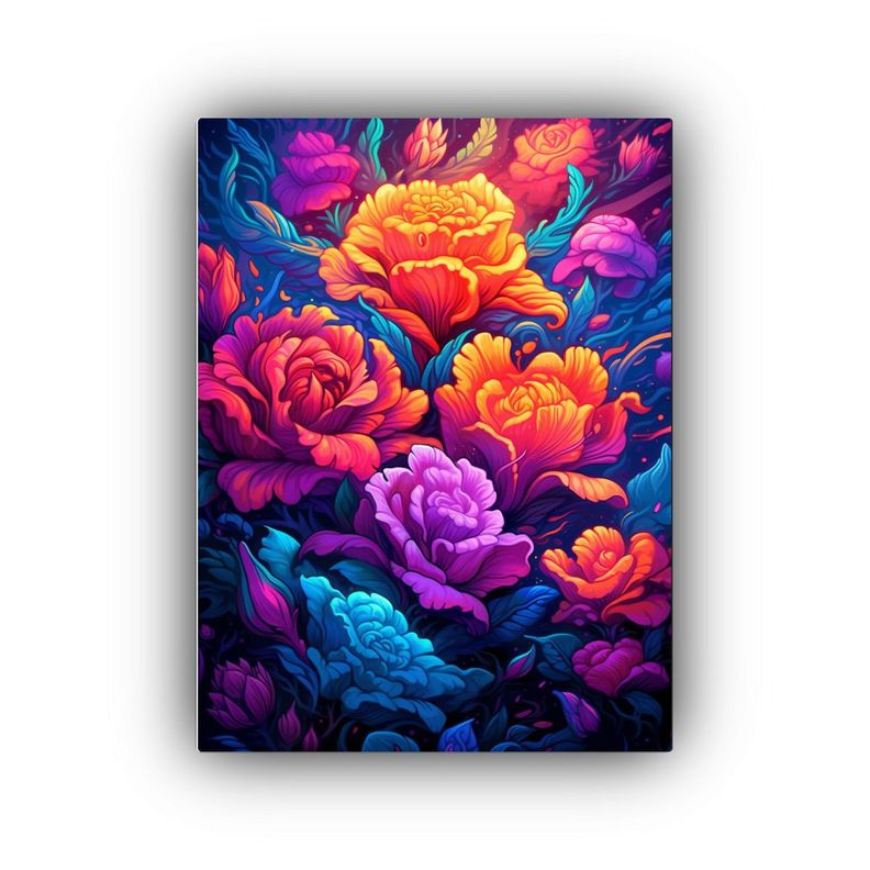 Cuadro Floral Con Coloridas Flores En Diferentes 30x45cm-0
