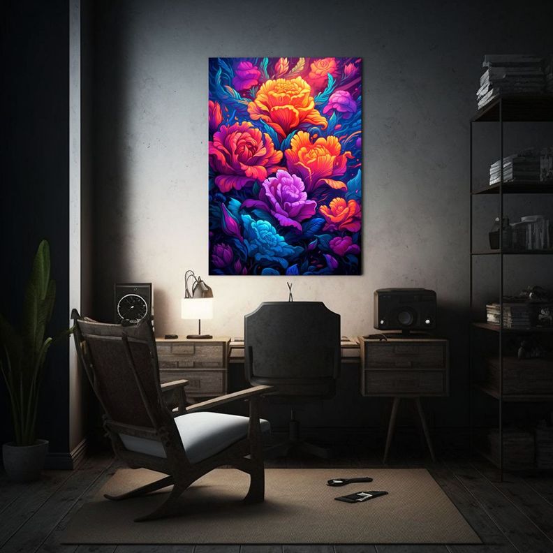 Cuadro Floral Con Coloridas Flores En Diferentes 30x45cm-2