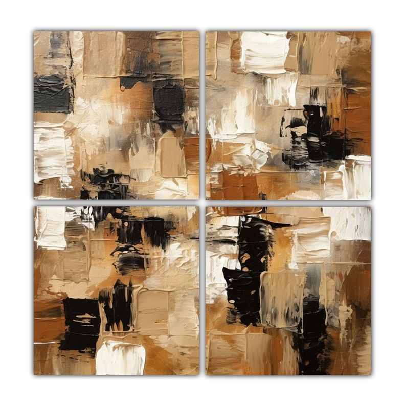 Cuatro Telas En Bastidor Acuarela Fantasia 80x80 Cm
