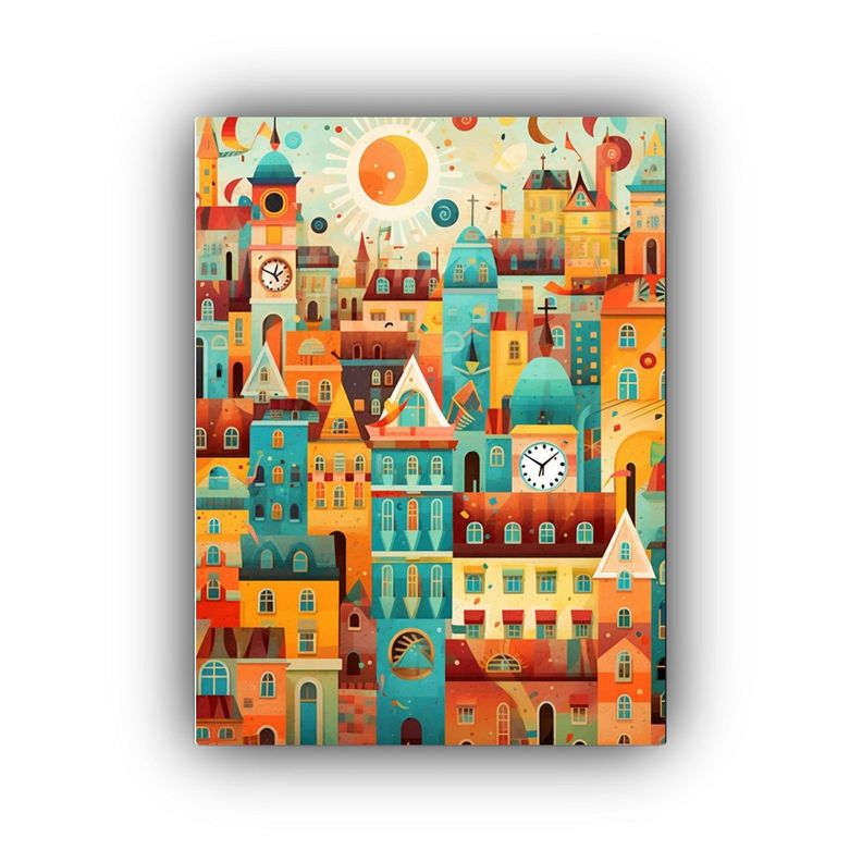 Pintura Mural De Concepto Armónico, Escena De Arte Popular  40x50cm-0