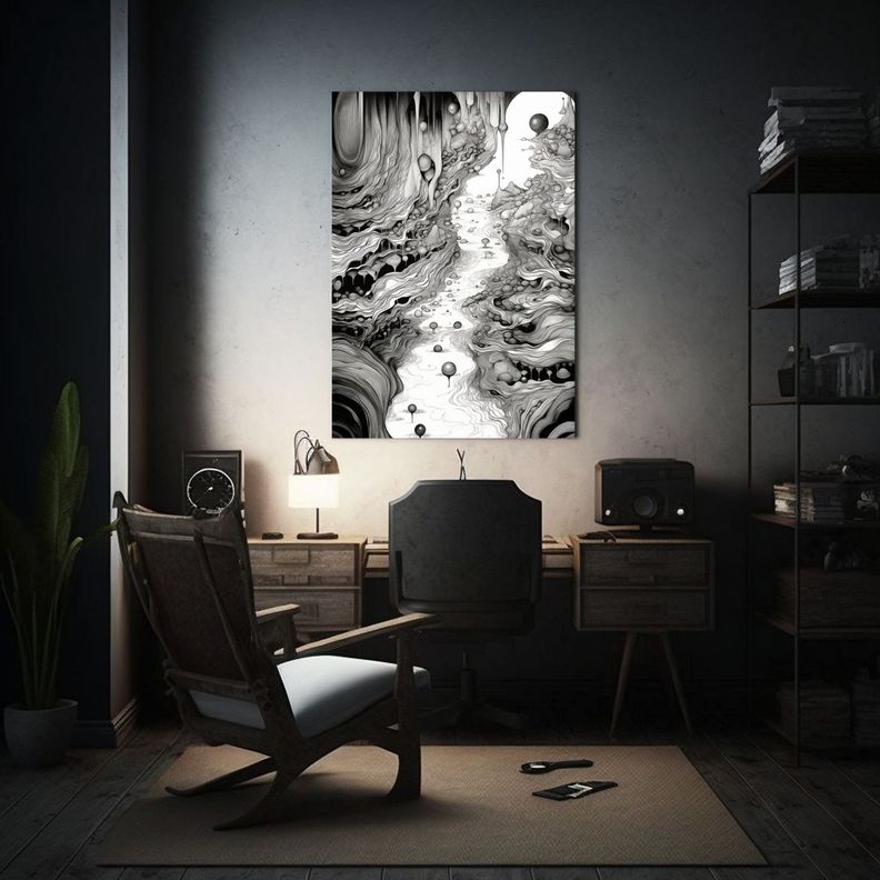 Cuadro Líquido Geoda Arte Lineal Moderno 60x90cm-2