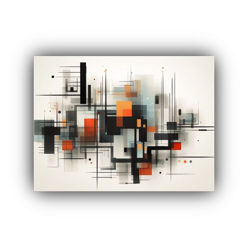 Cuadro Abstracto Geométrico Con Formas Grandes 120x80 Cm-0
